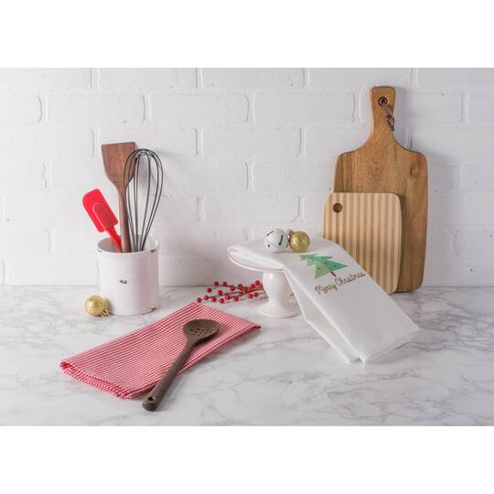DII® Red Check & White Merry Christmas Dishtowel Set